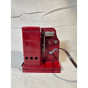 Hand Crank Film Projector Vintage Red Metal For Parts Or Repair